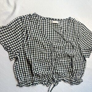 NWT SO GOODS FOR LIFE CHECKERED CROP TOP-XL